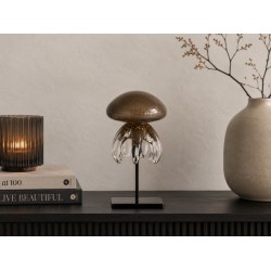 J-Line Glazen Ornament Kwal op voet Bruin S 